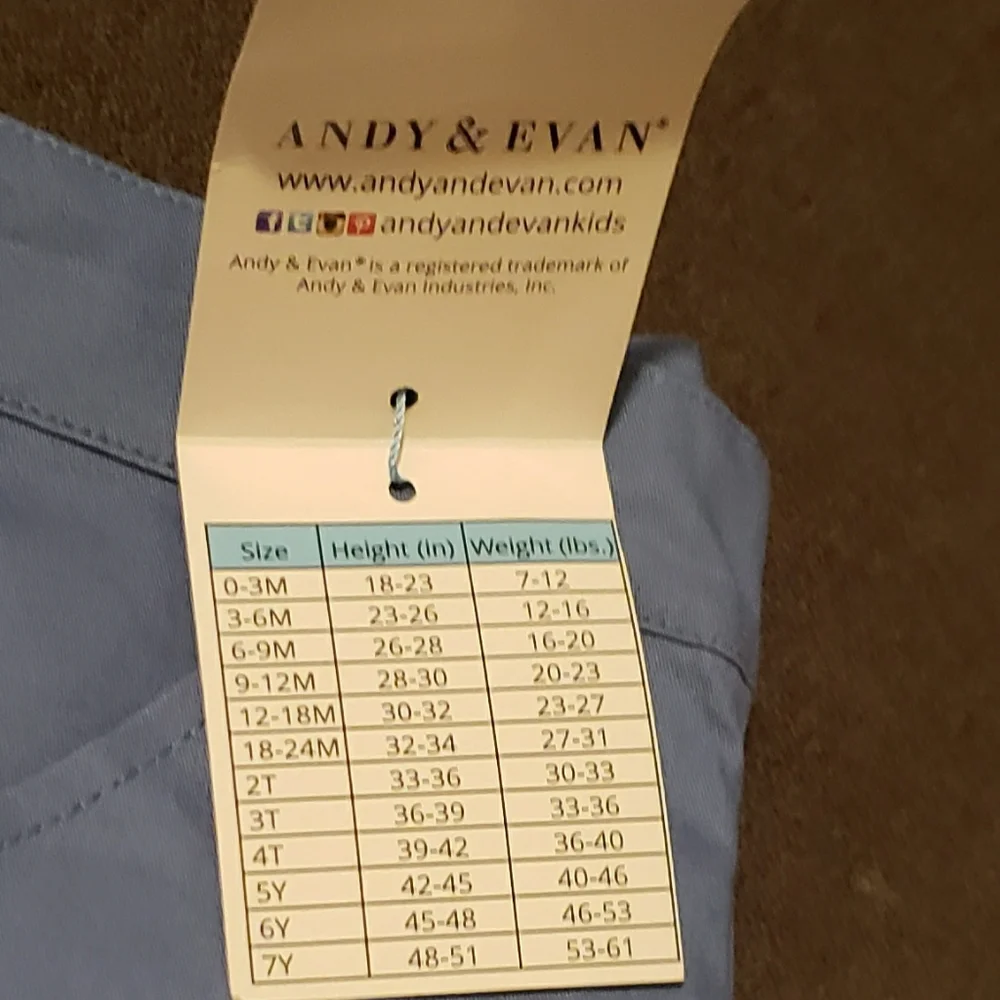 NWT Andy & Evan Blue Straight Leg Pants Size‎ 7Y
